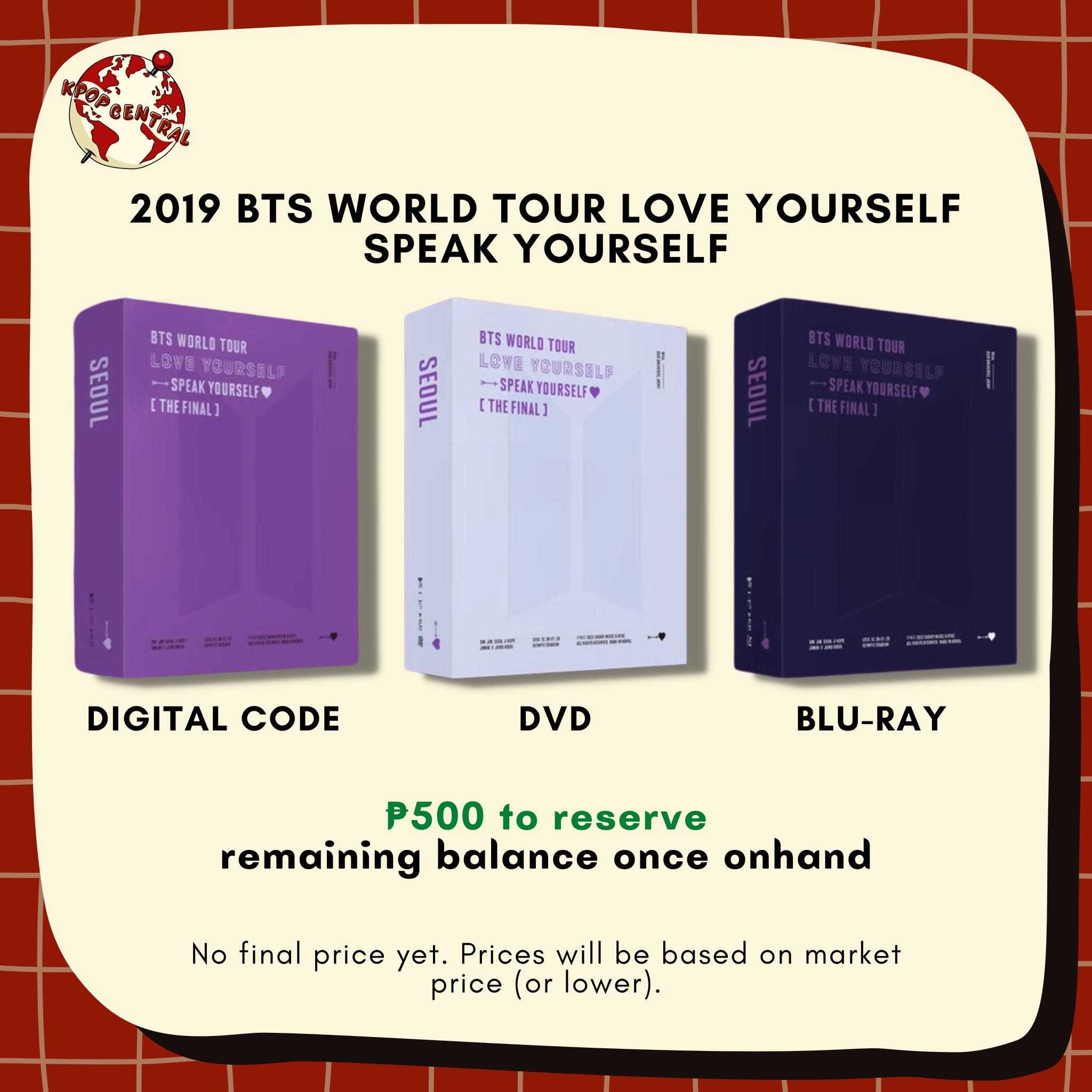 2019 BTS WORLD TOUR LOVE YOURSELF SPEAK YOURSELF: THE FINAL